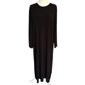 Norma Kamali classic black maxi dress long sleeved loose fitting side pockets  S